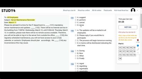 TOEIC PART 6. ETS 2019. ĐỀ 10 .